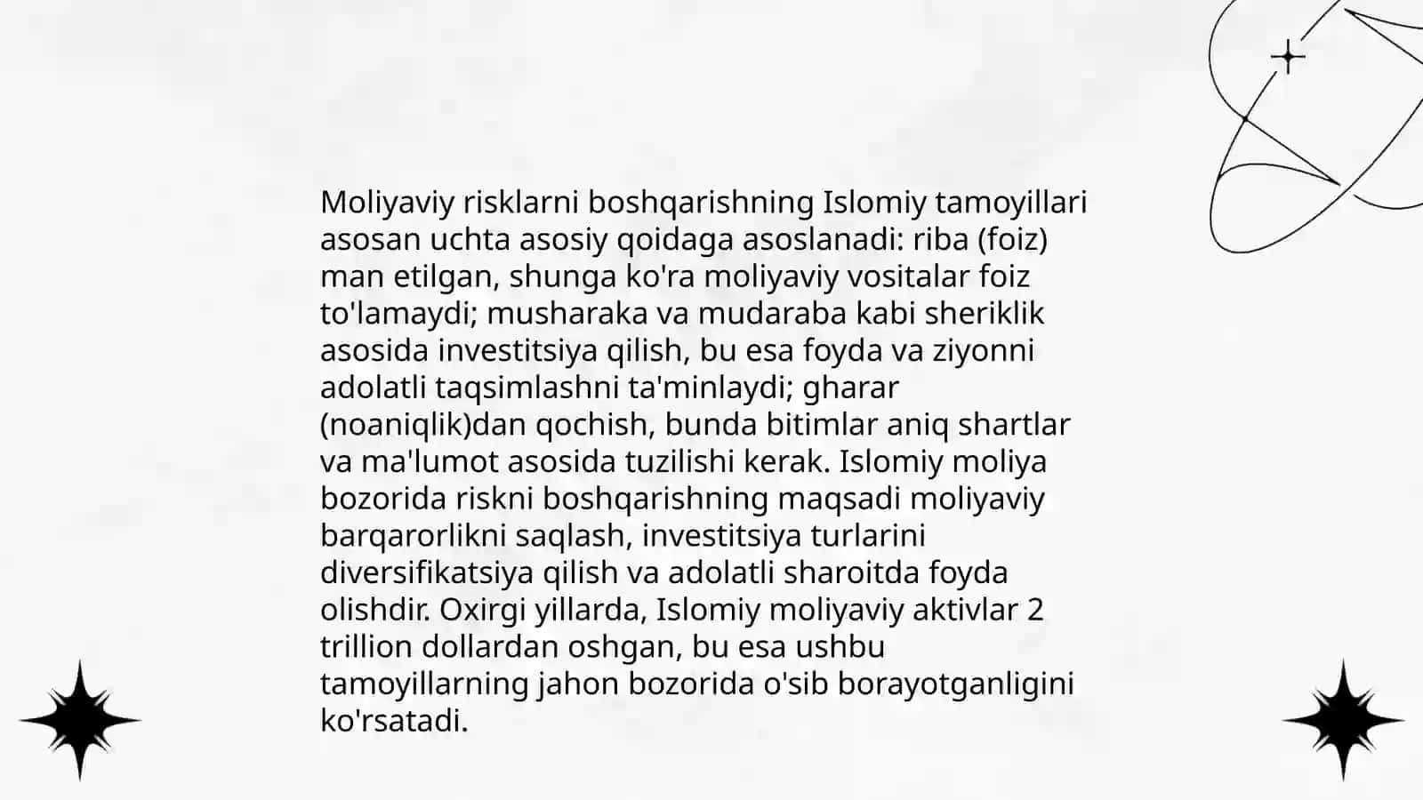 Islomiy moliya sohasida risklarni boshqarish usullari 4