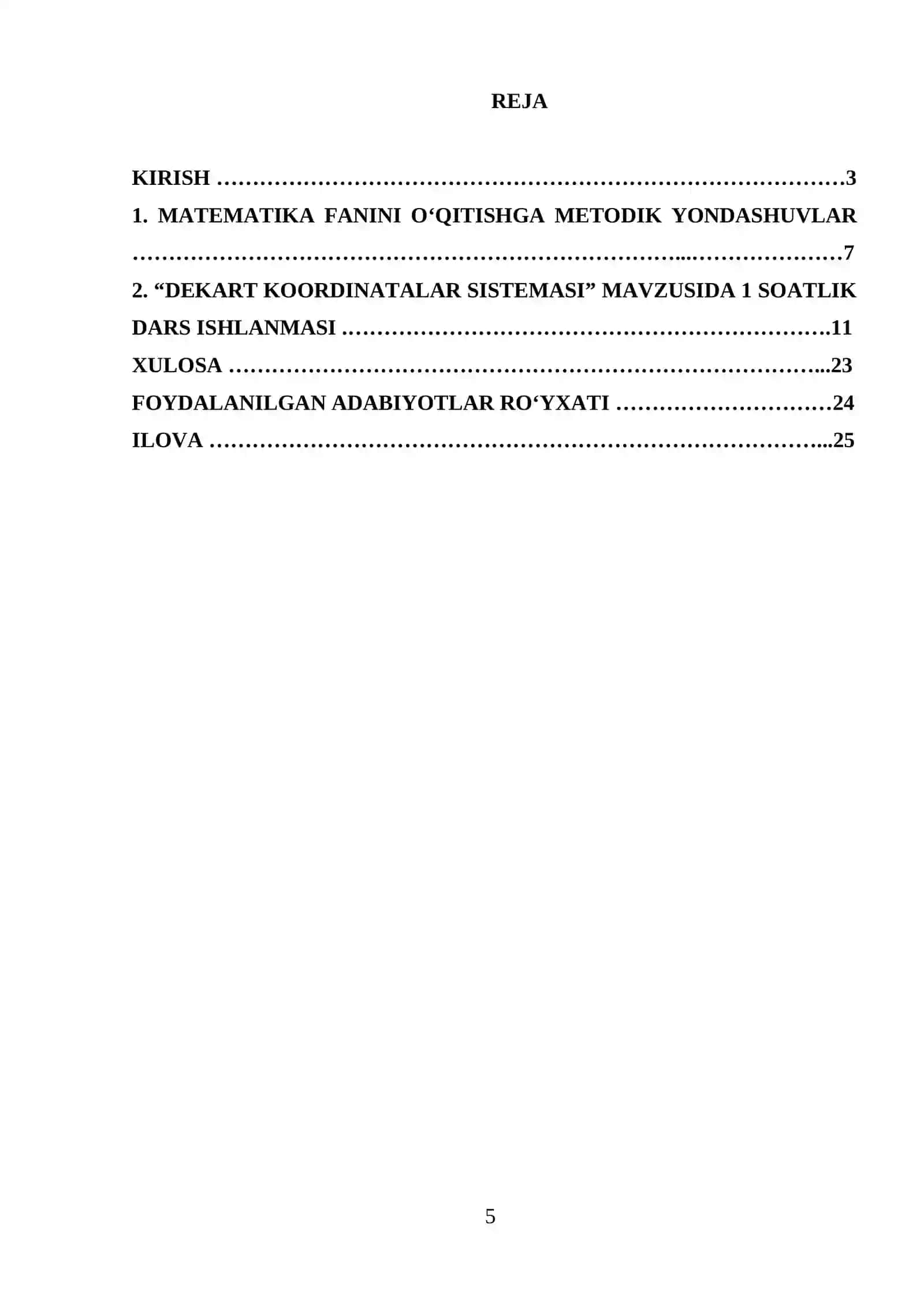 DEKART KOORDINATALAR SISTEMASINI O'RGATISH USULLARI 4