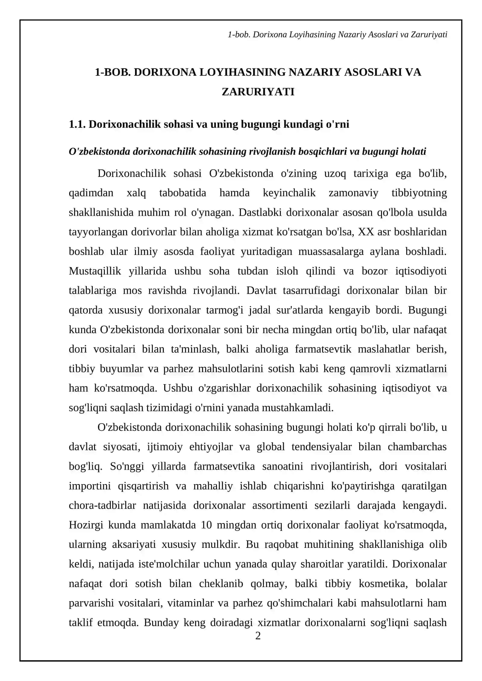 Dorixona (apteka) loyixasini loyihalashtirish va ishlab chiqish 4