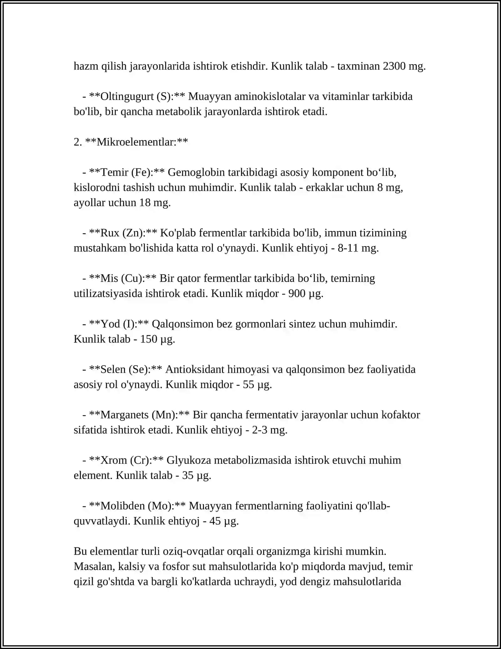 BIOGEN ELEMENTLAR KONSENTRATSIYASI O'ZGARISHI BILAN BOG'LIQ BO'LGAN ENDEMIK VA KASB KASALLIKLARI 4
