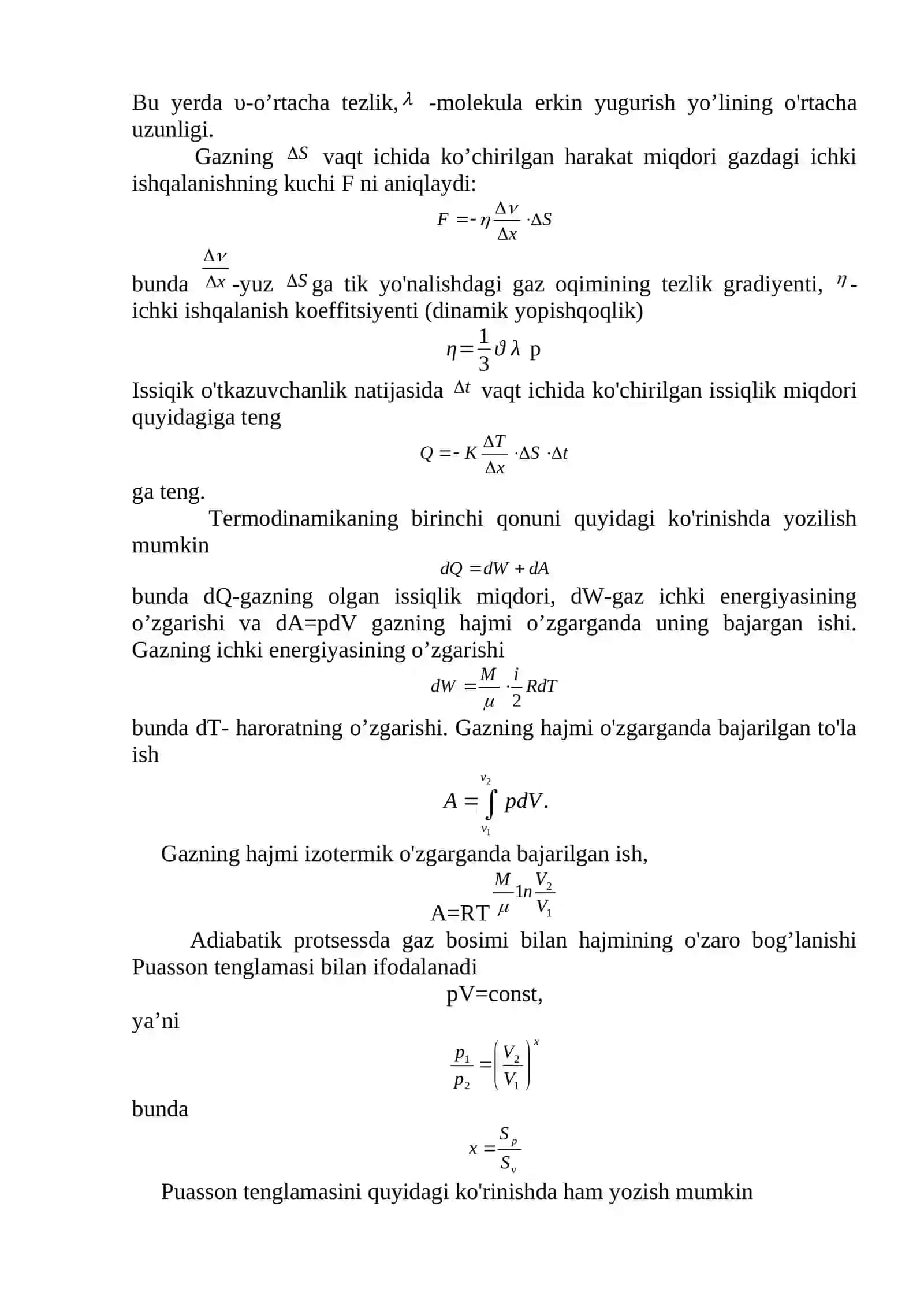 Mo1ekulyar-kinetik nazariya va termodinamikaning fizik asoslari 4