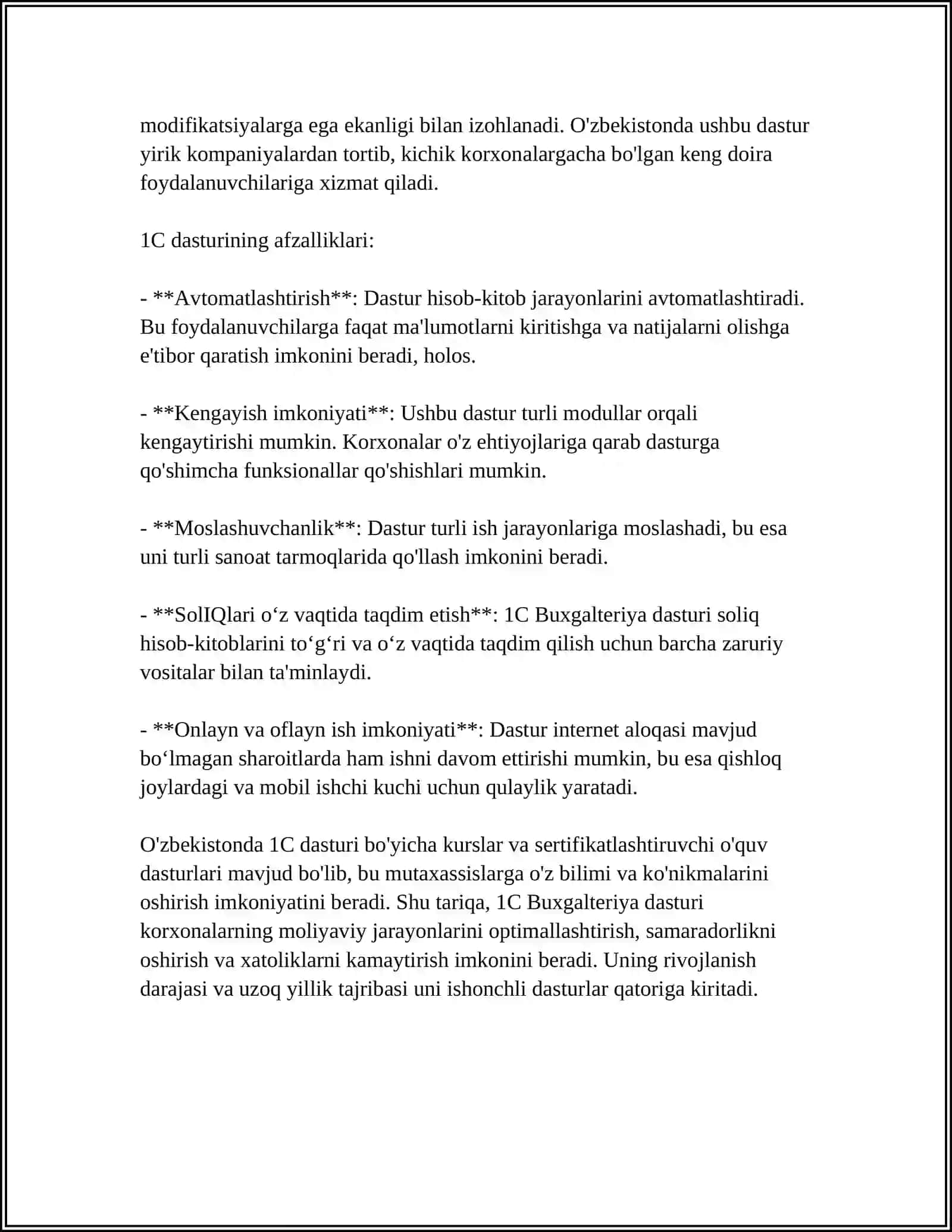 MОLIYAVIY АMАLIYOTDА QO’LLАNILАDIGАN АSОSIY DАSTURIY PLАTFОRMАLАR VА ULARNING RАQАMLАSHTIRISH TRАNSFОRMАTSIYASI 4