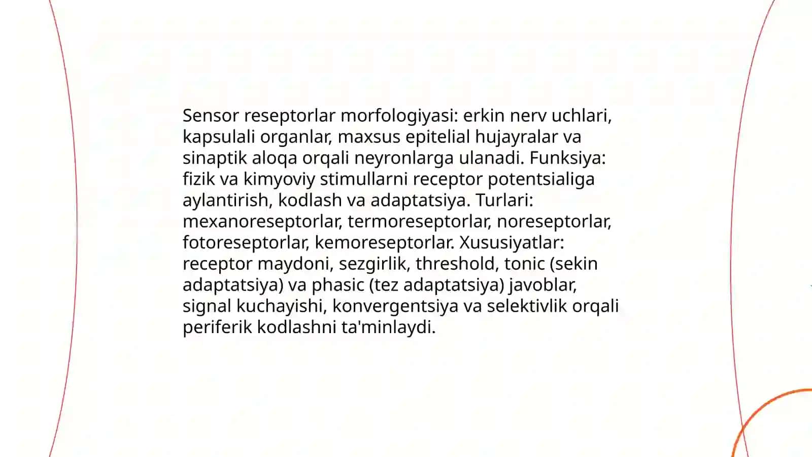 Sensor tizimlar fiziologiyasi 4