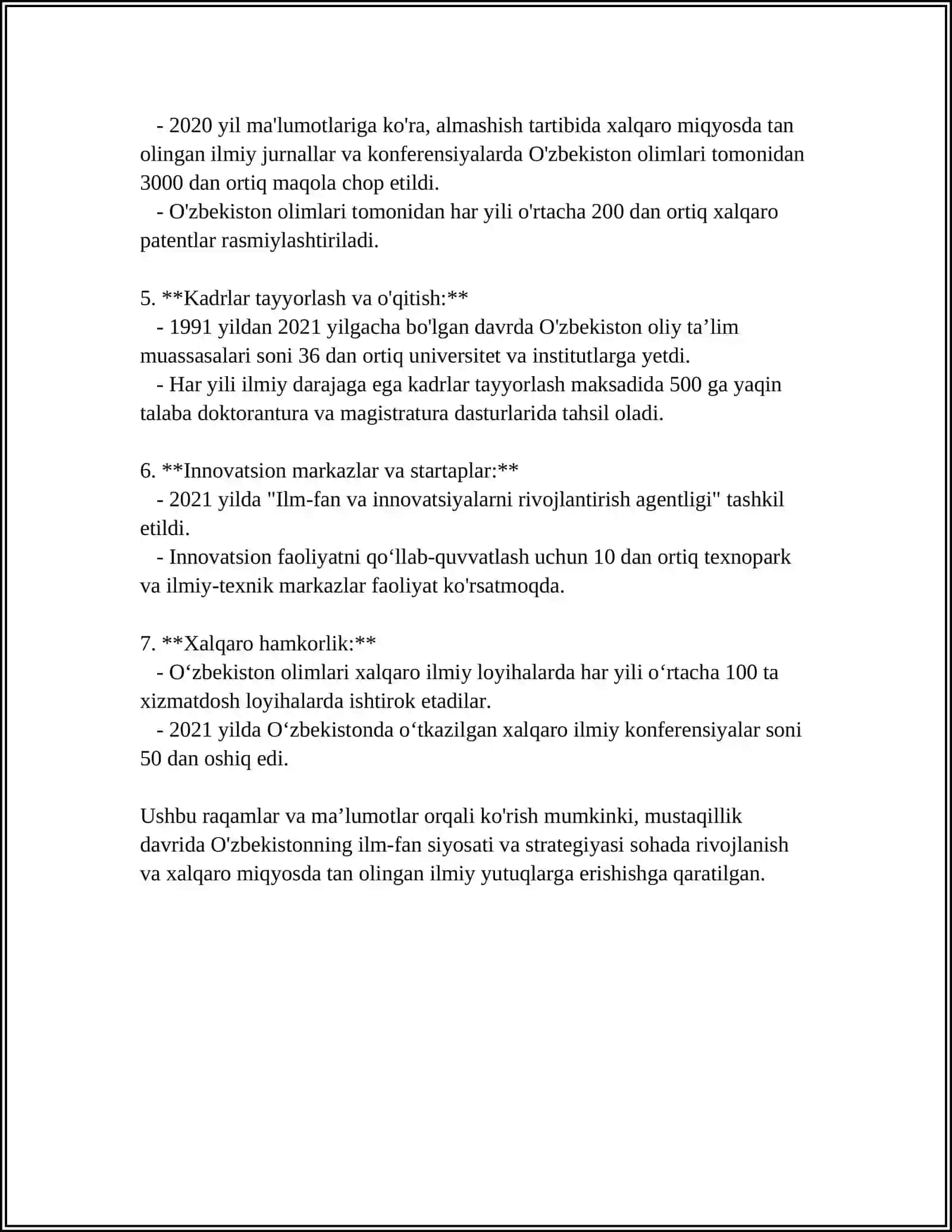 MUSTAQILLIK YILLARIDA ILM-FANNING RIVOJLANISHI 4