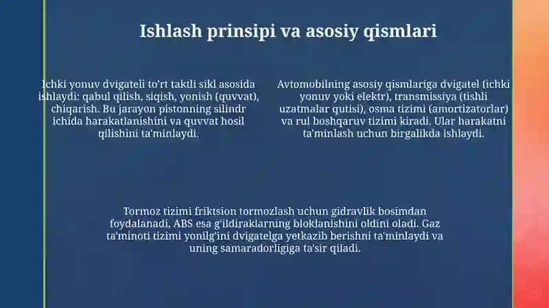 Avtomobillar haqida umumiy ma'lumot 4