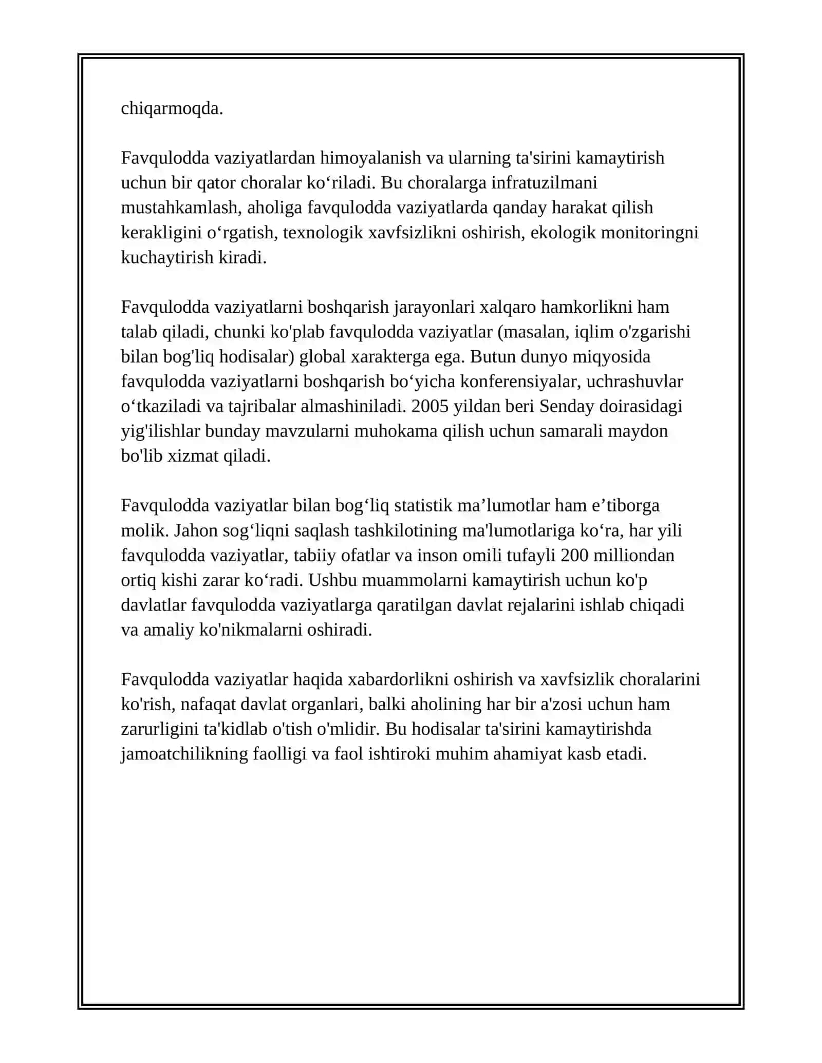 FUQAROLARNING FAVQULOTDA VAZIYATLARDAN MUHOFAZA QILISH SOHASIDAGI HUQUQ VA MAJBURIYLATLARI 4