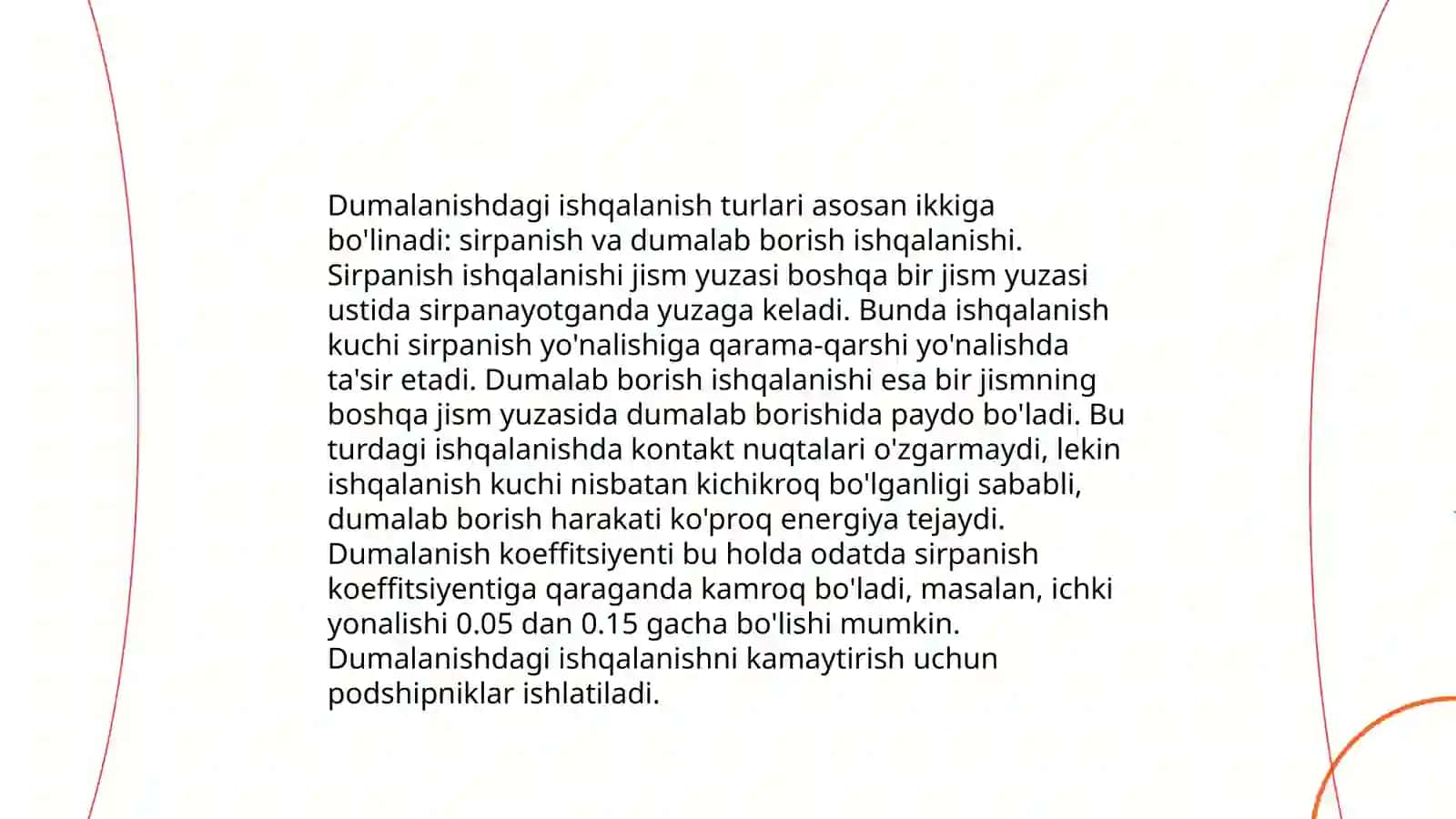 Dumalanishdagi ishqalanish koeffitsientini aniqlash 4