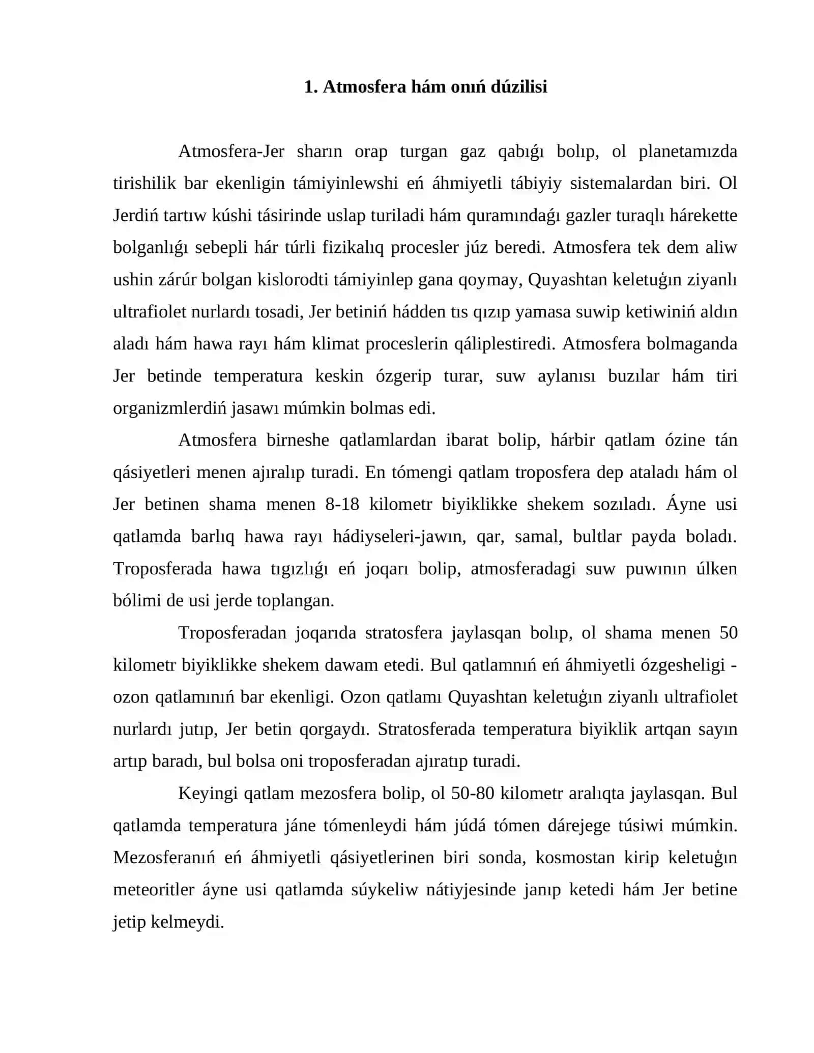 Atmosferanıń quramı hám basımı 4