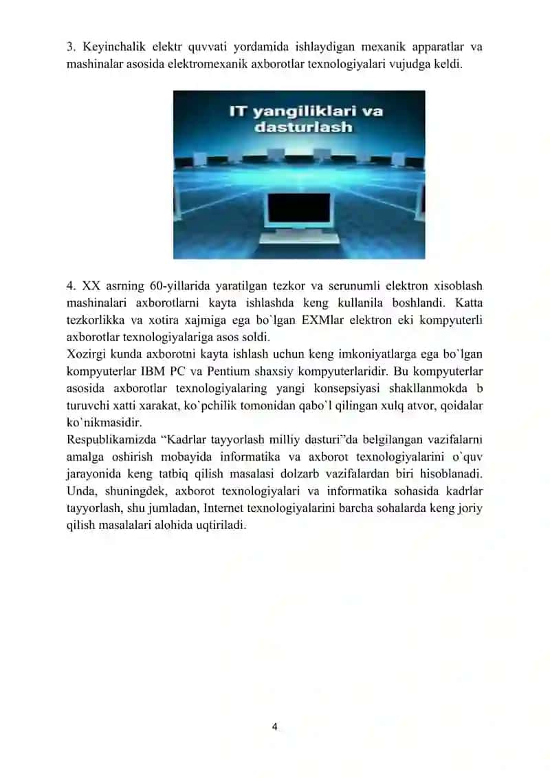 Axborot kommunikatsiya texnologiyalarining roli va ahamiyati 4