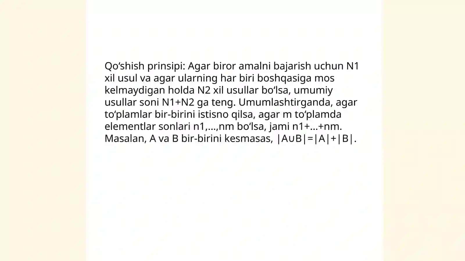 Kombinatorikaning asosiy prinsipi va kombinatorikaning bazi formulalari 4