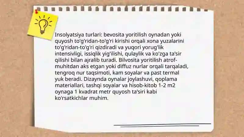 Xonalarning insolyatsiyasi haqida tushuncha, uning ahamiyati 4