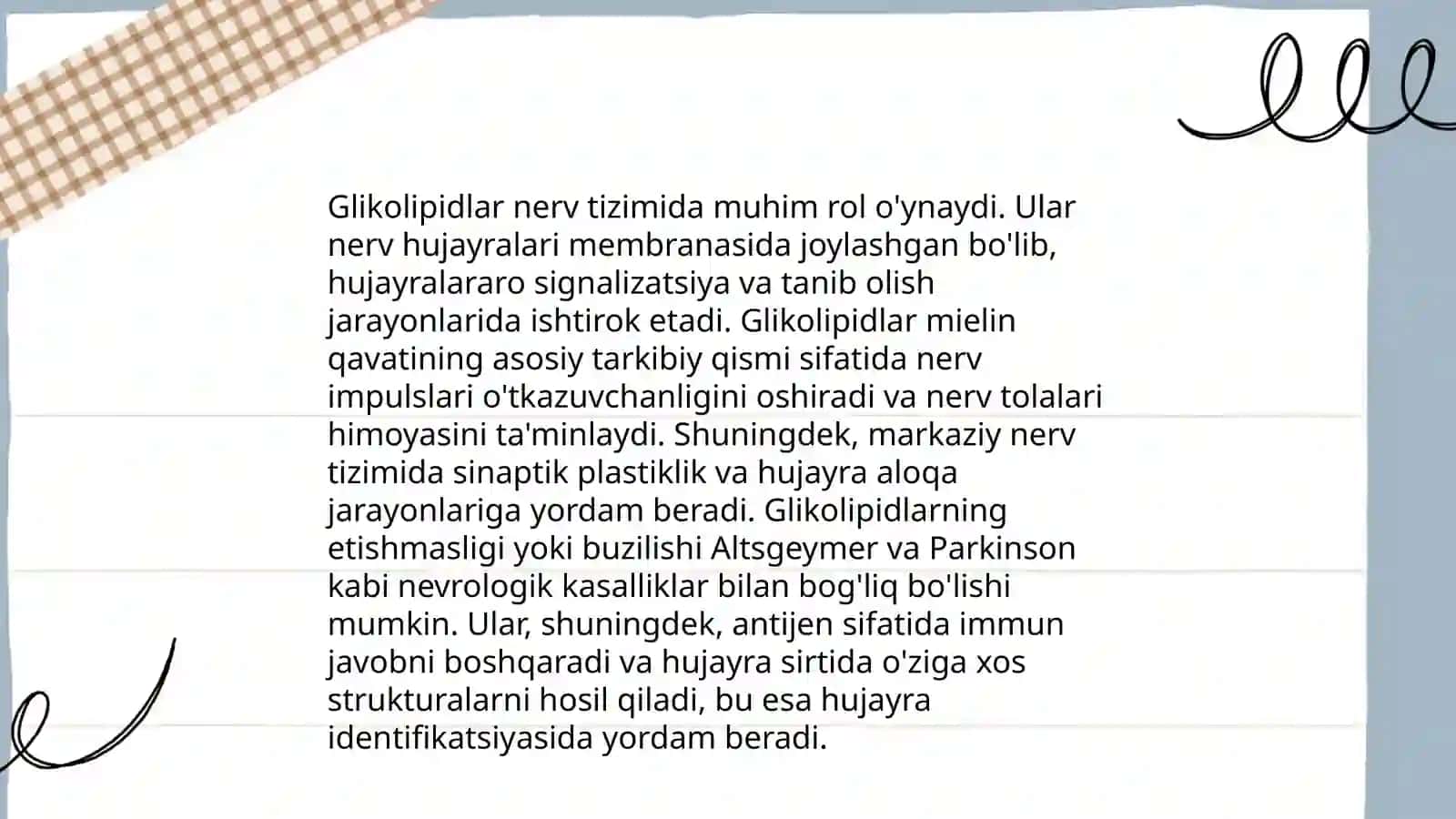 Nerv to'qimasining asosiy glikolipidlari 4