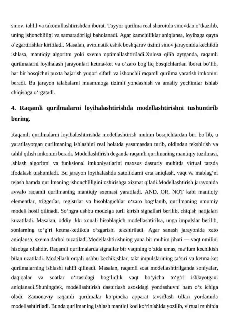 Raqamli qurilmalarni loyihalash 4
