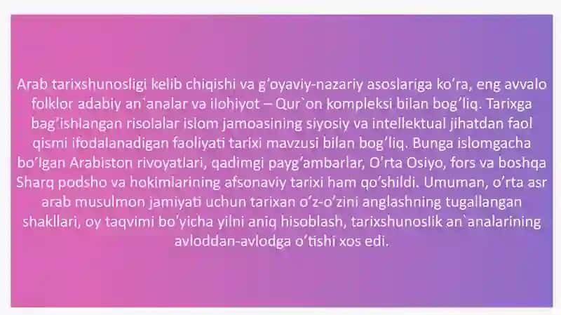 Musulmon uygonish davrida oʻzbek axolisi uslubiyatlari 4