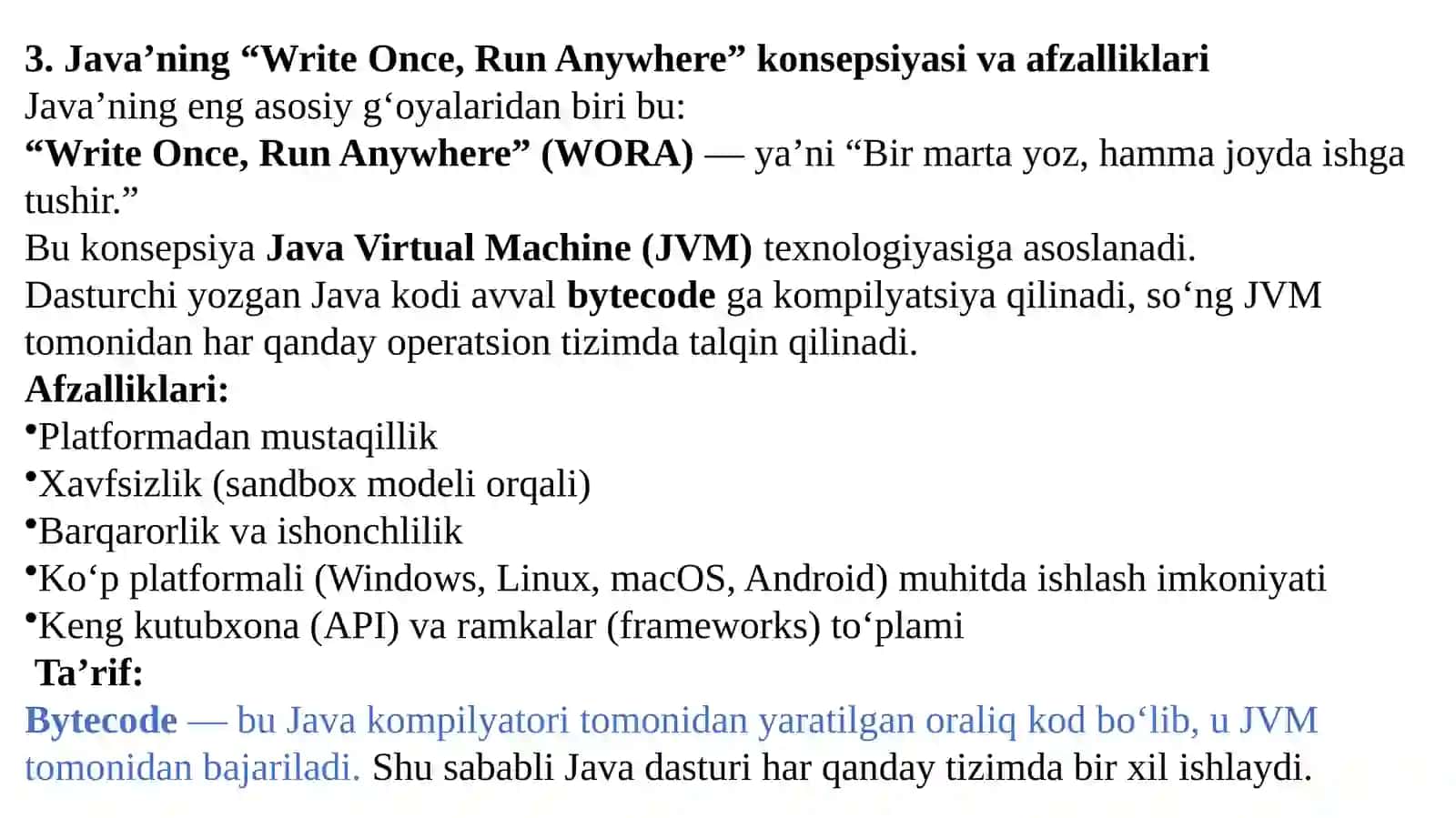 6-Java dasturlash tilining asosiy tushunchalari 4