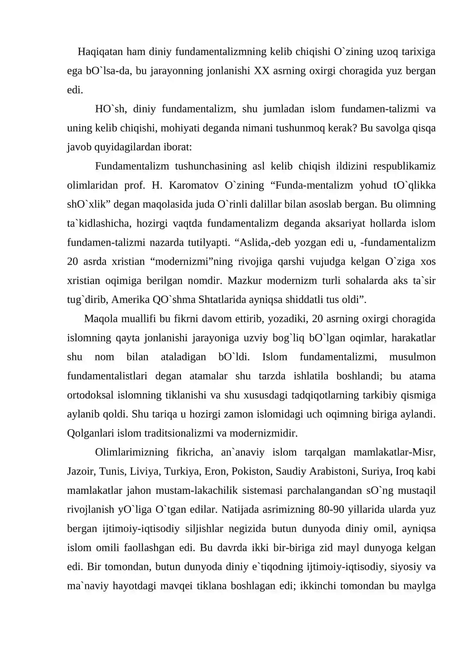 Diniy fanatizm ekstremizm fundamentalizm va terorizmning tarixi va hozirgi davrda xavfsizlikka tahdidi 4