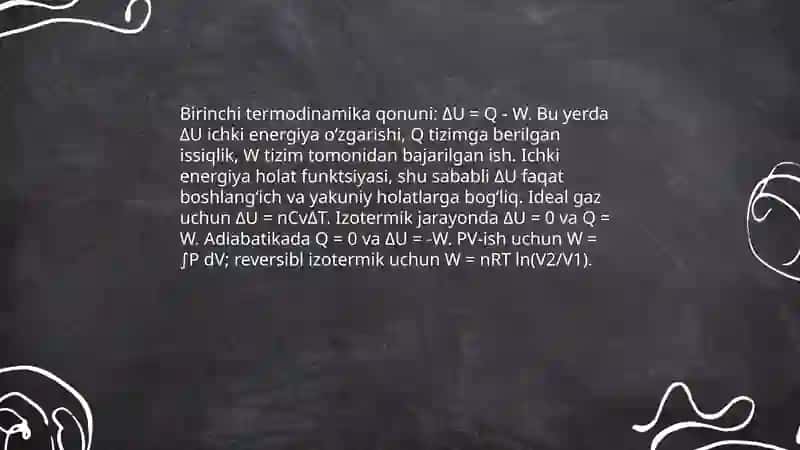 Termokimyo va kalorametriyaga kirish. Gess va Kroxgoff qonunilari 4