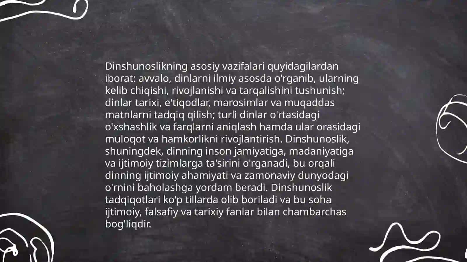 Dinshunoslik fanining predmeti,vazifalari va xususiyatlari 4