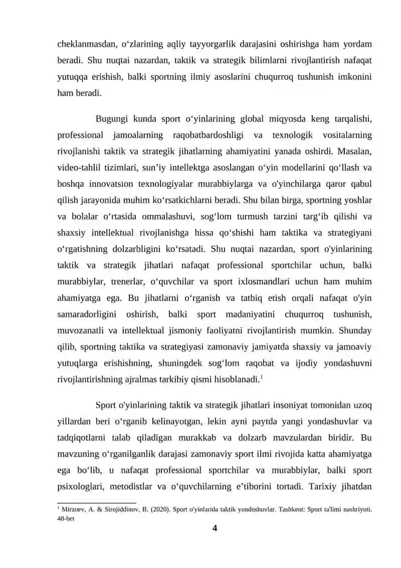 Sport o'yinlarining taktik va strategik jihatlari 4