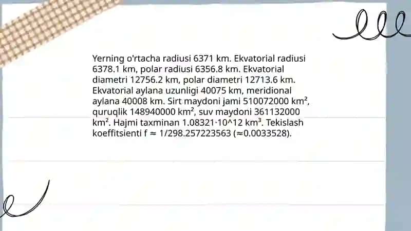 Yerning umumiy shakli: geoid va oblat sferoid 4