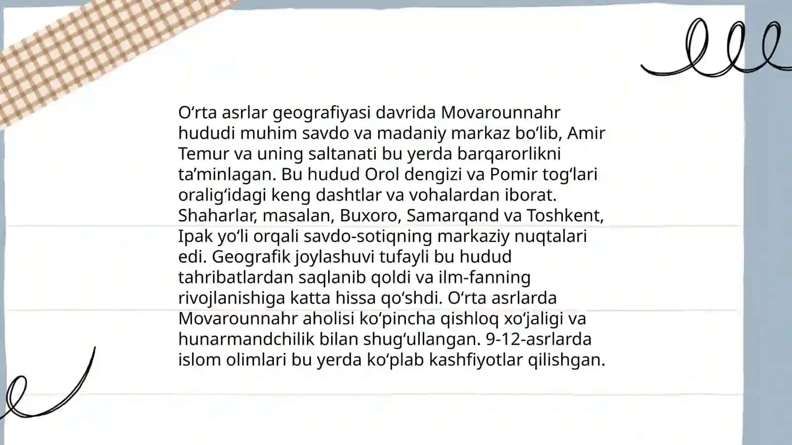 Oʻzbekistonni tabiiy geografik oʻrganish tarixi bosqichlarni va qisqacha tavsif 4