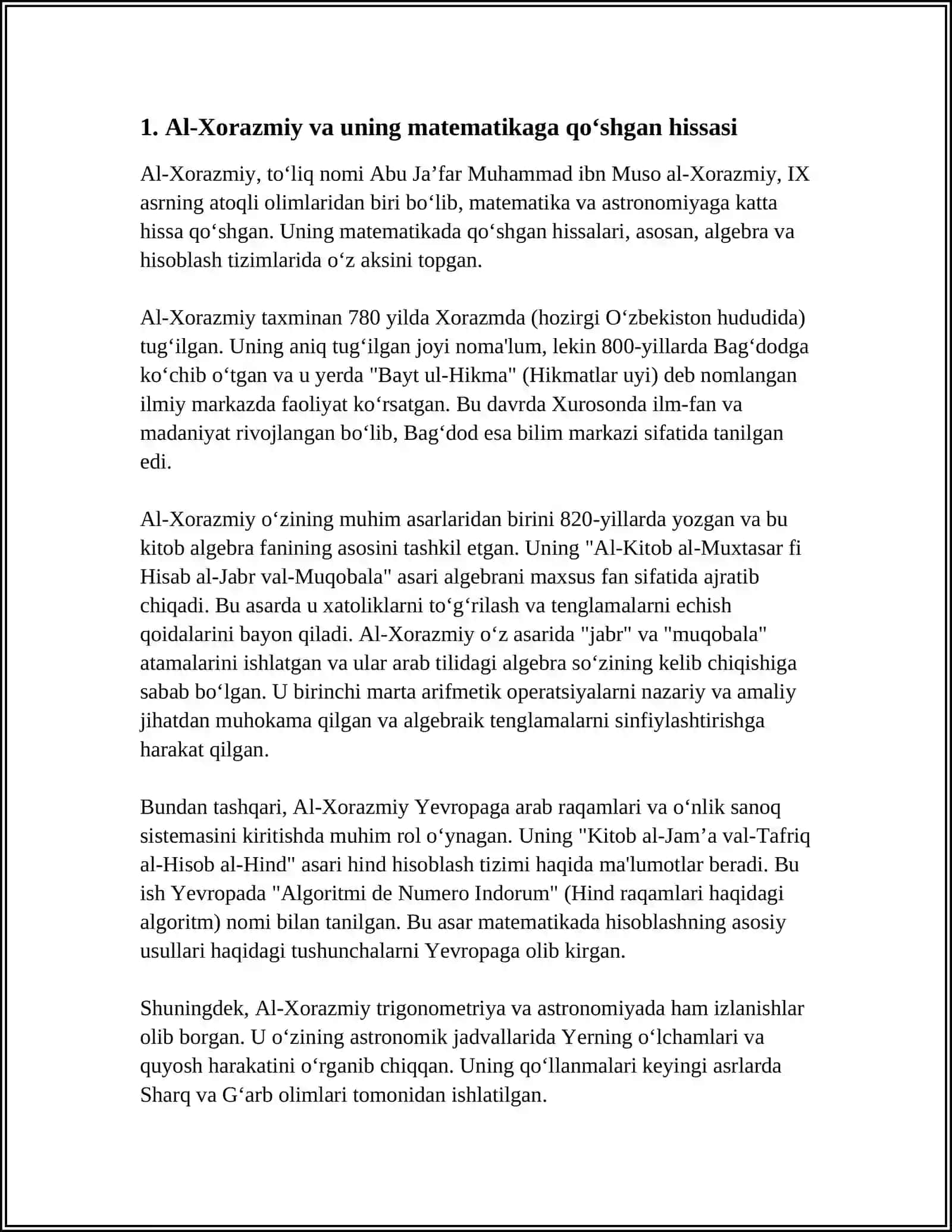BOSHLANG‘ICH MATEMATIKA DARSLARIDA BUYUK ALLOMALAR MEROSINI O‘RGATISH 4