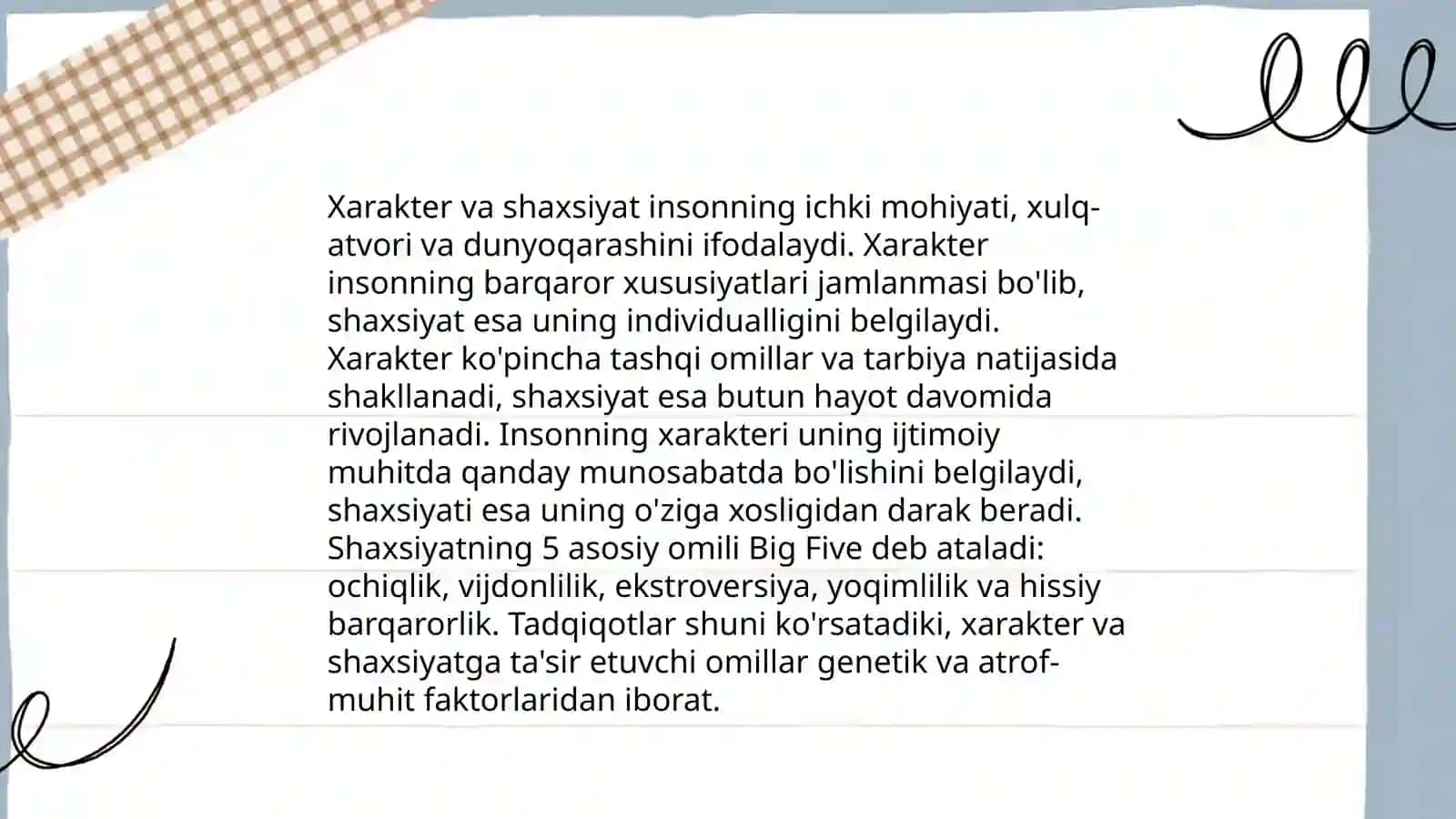 Xarakterning rivojlanishi 4