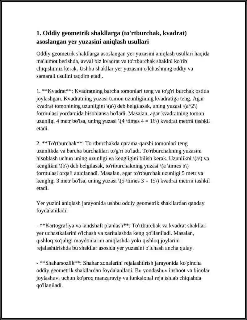 Yeruzasi O'lchash Usullari 4