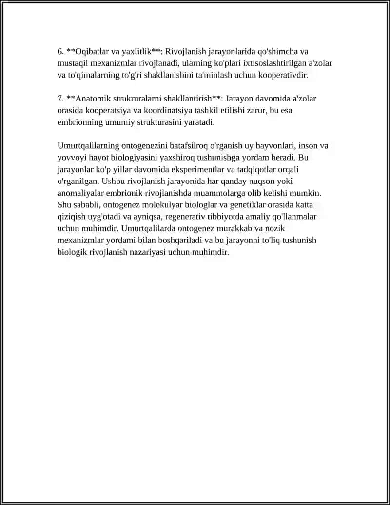 UMURTQALILARDA AʼZOLAR VA AʼZOLAR TIZIMI ONTOFILOGENEZI 4