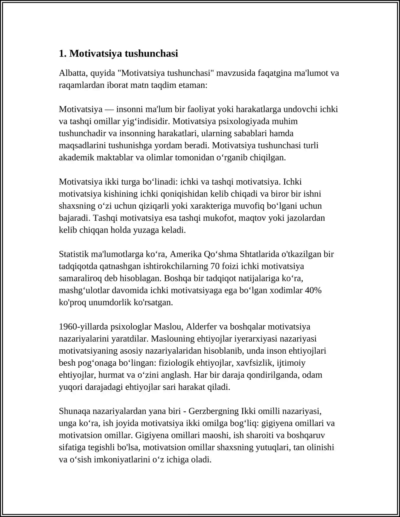 XORIJ PSIXOLOGIYASIDA MOTIV VA MOTIVATSIYA MUAMMOSI 4
