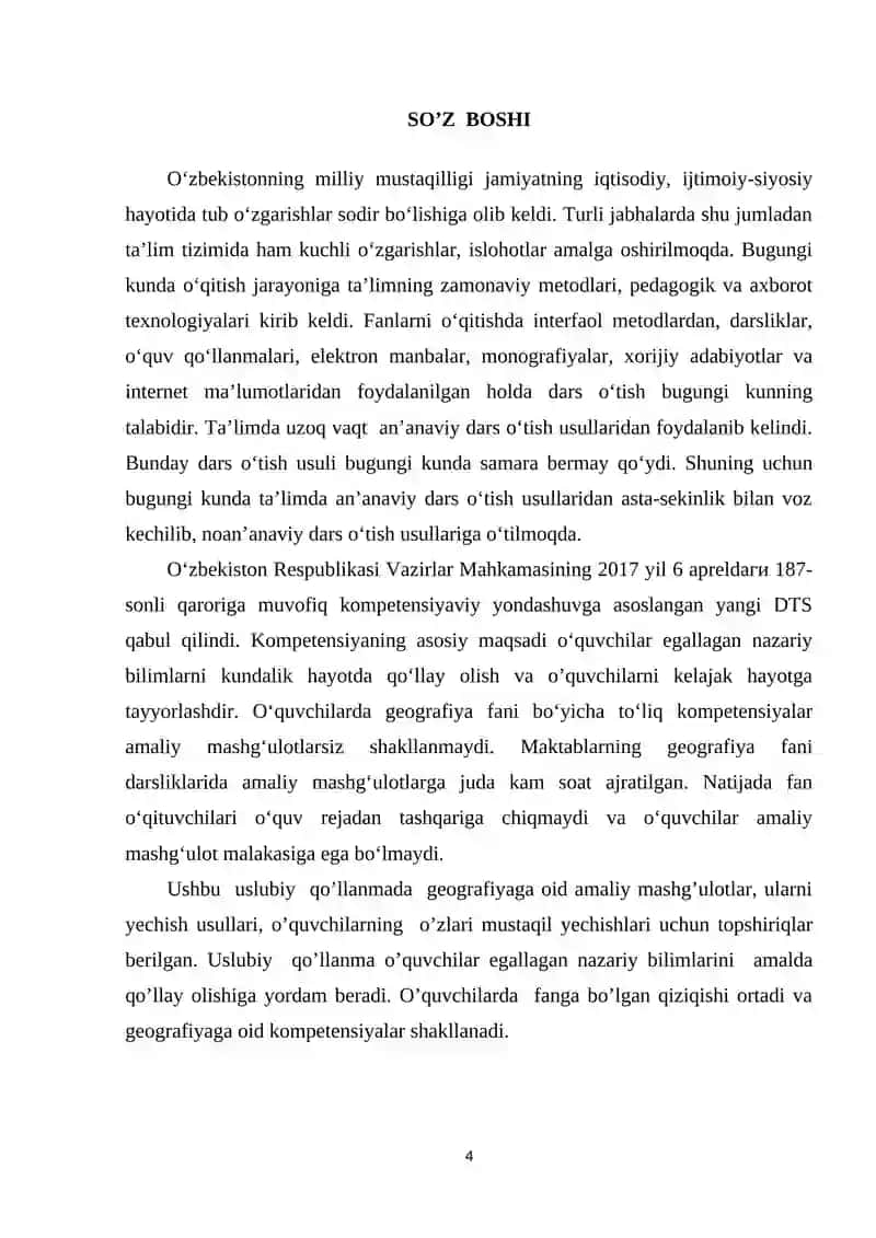 Geografiya Fanidan Amaliy Mashg‘ulotlar O‘tkazish Metodikasi 4
