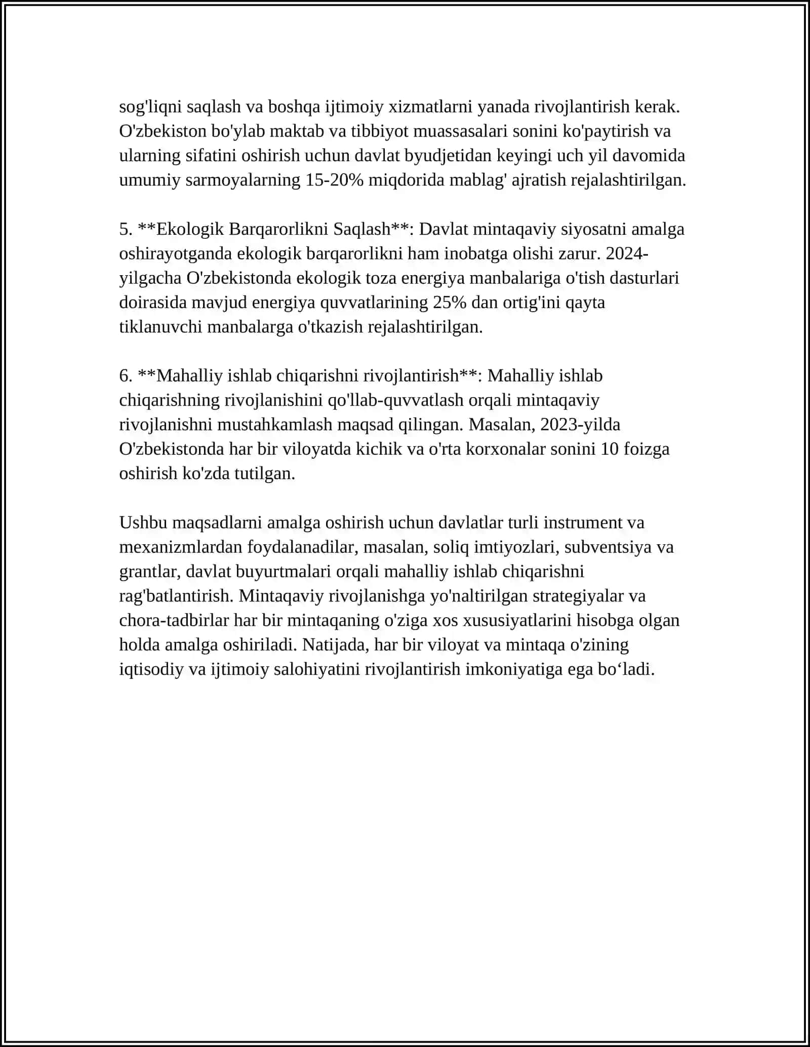 DAVLATNING MINTAQAVIY SIYOSATI VA HUDUDLAR RIVOJLANISHINING ISTIQBOLLARI 4