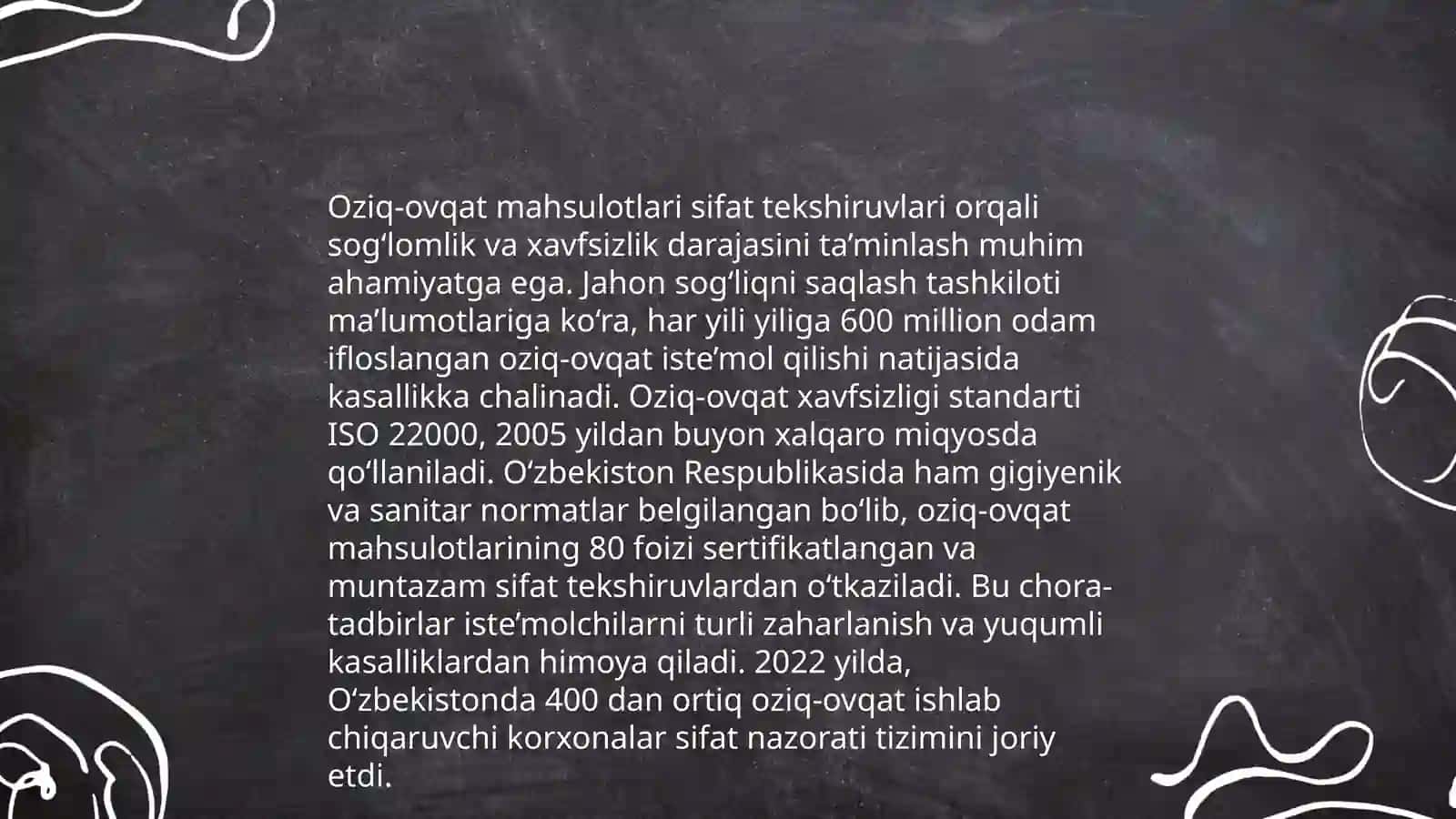 Miqdor va sifat tekshiruvlarining oziq-ovqat tekshiruvlaridagi ahamiyati 4