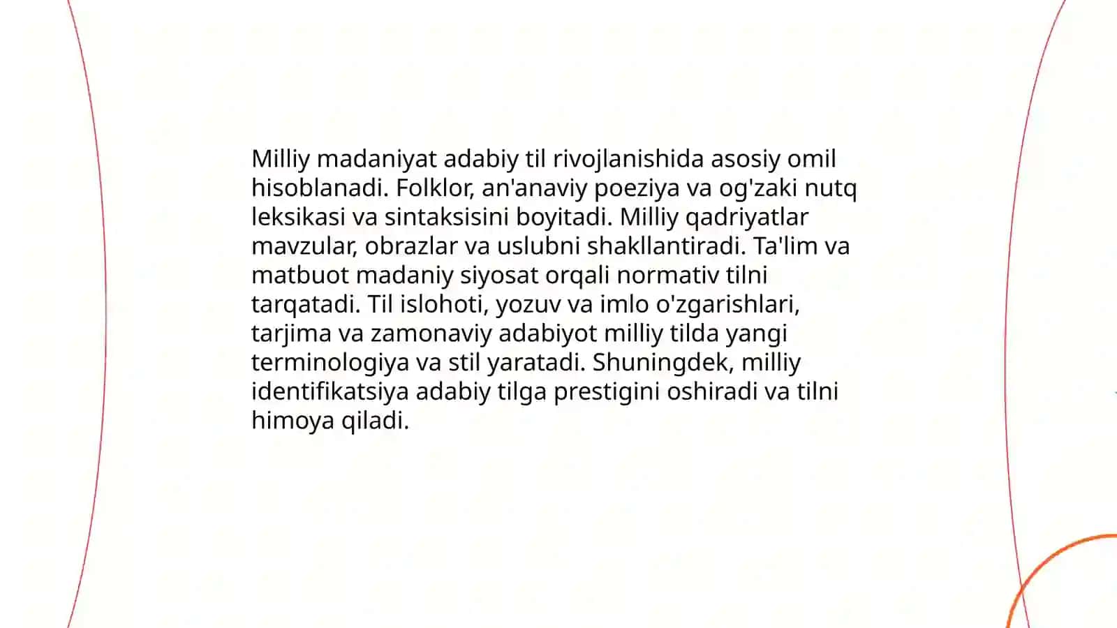 Adabiy tilning rivojlantiruvchi omillar. Til va nutq 4