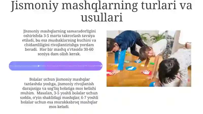 MAKTABGACHA YOSHDAGI BOLALAR JISMONIY TARBIYASI METODIKASI 4