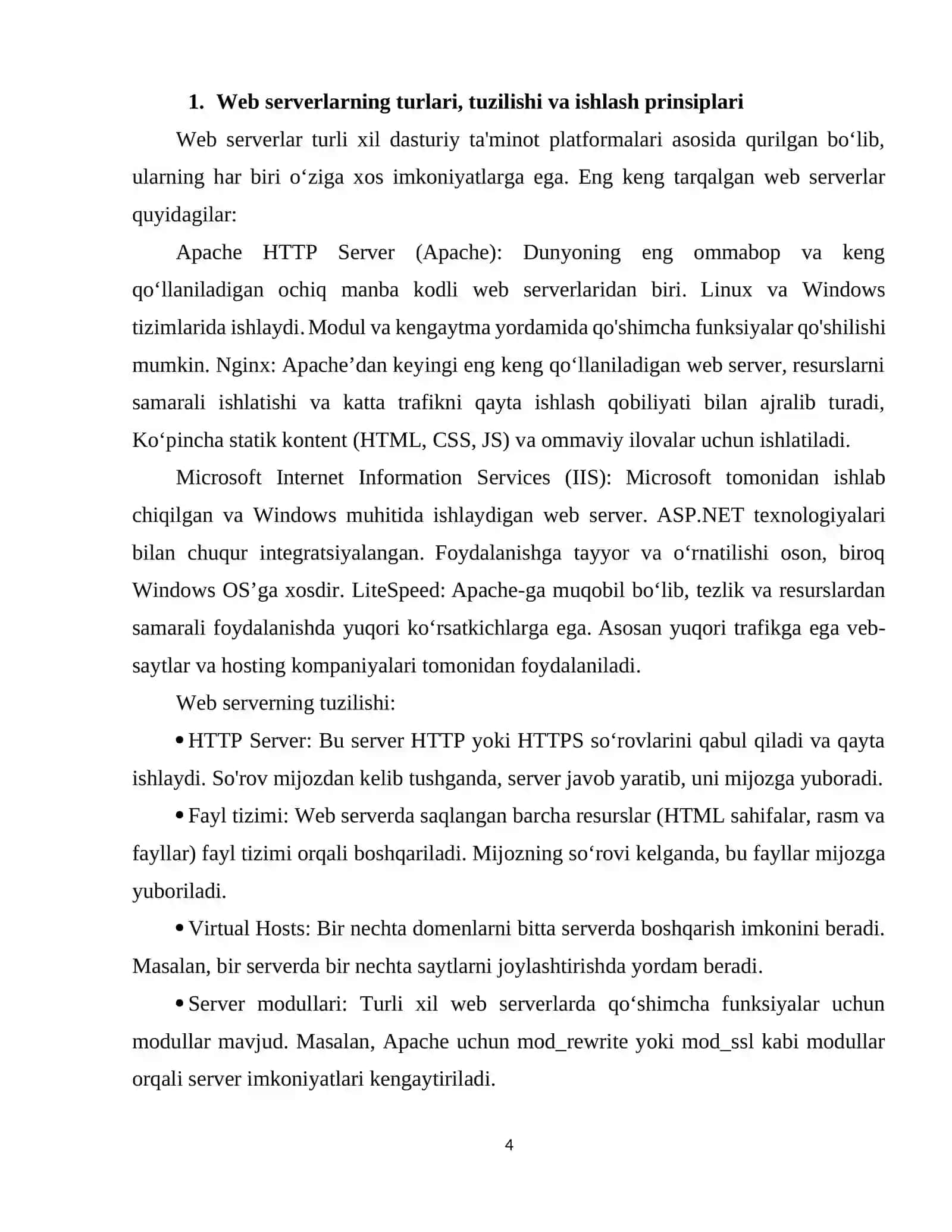 Web serverlarni boshqarish. Asosiy tushunchalar 4