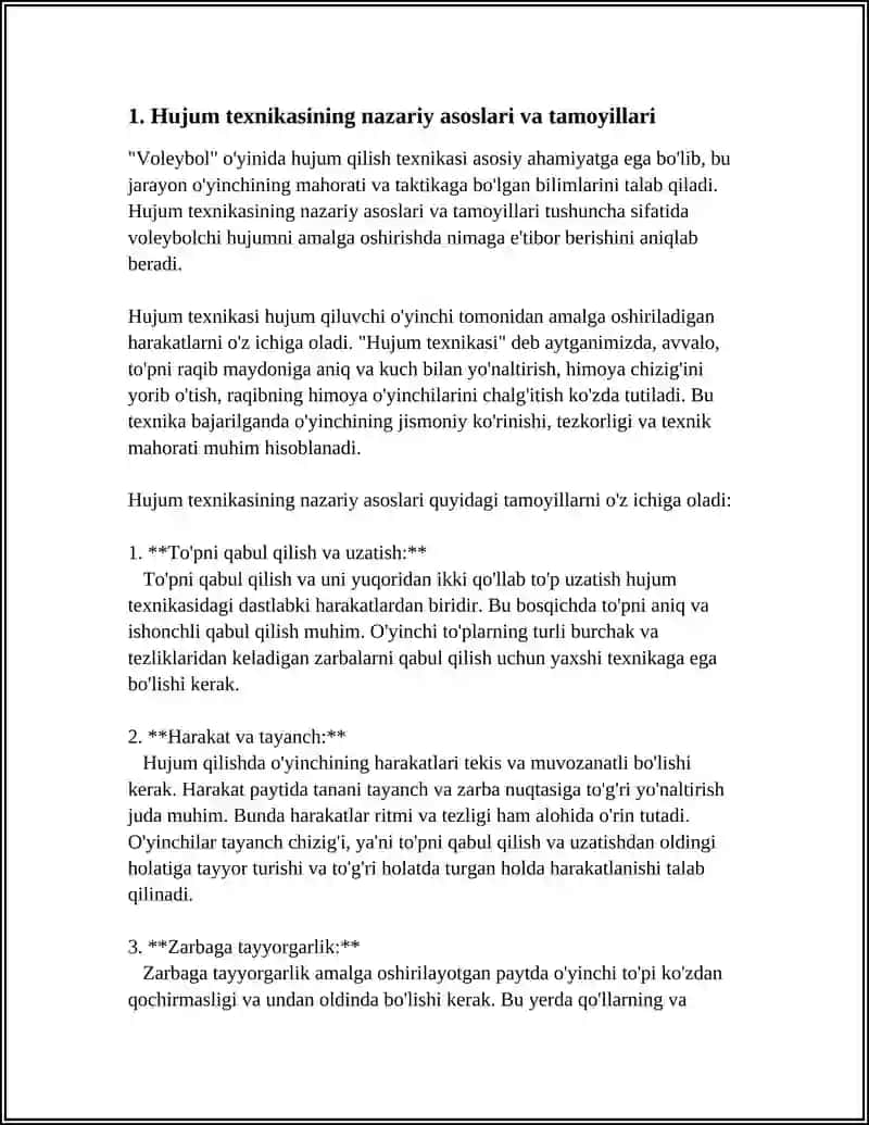 VOLEYBOLDA HUJUM QILISH TEXNIKASINI O‘RGATISH USULLARI, TAMOYILLARI, VOSITALARI 4