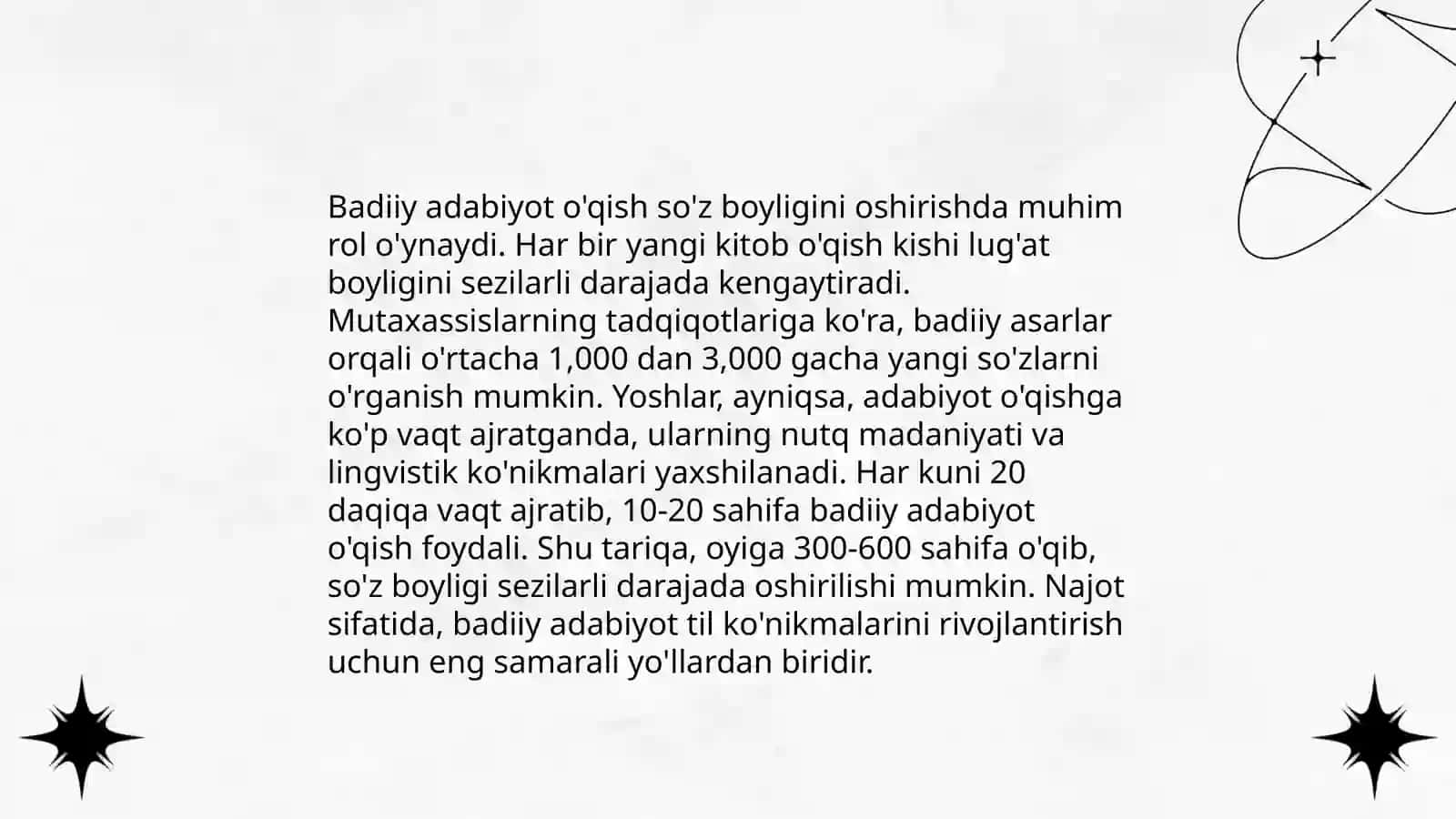 Bolalar nutqini òstirishda badiy adabiyot va hikoyalardan foydalanish 4