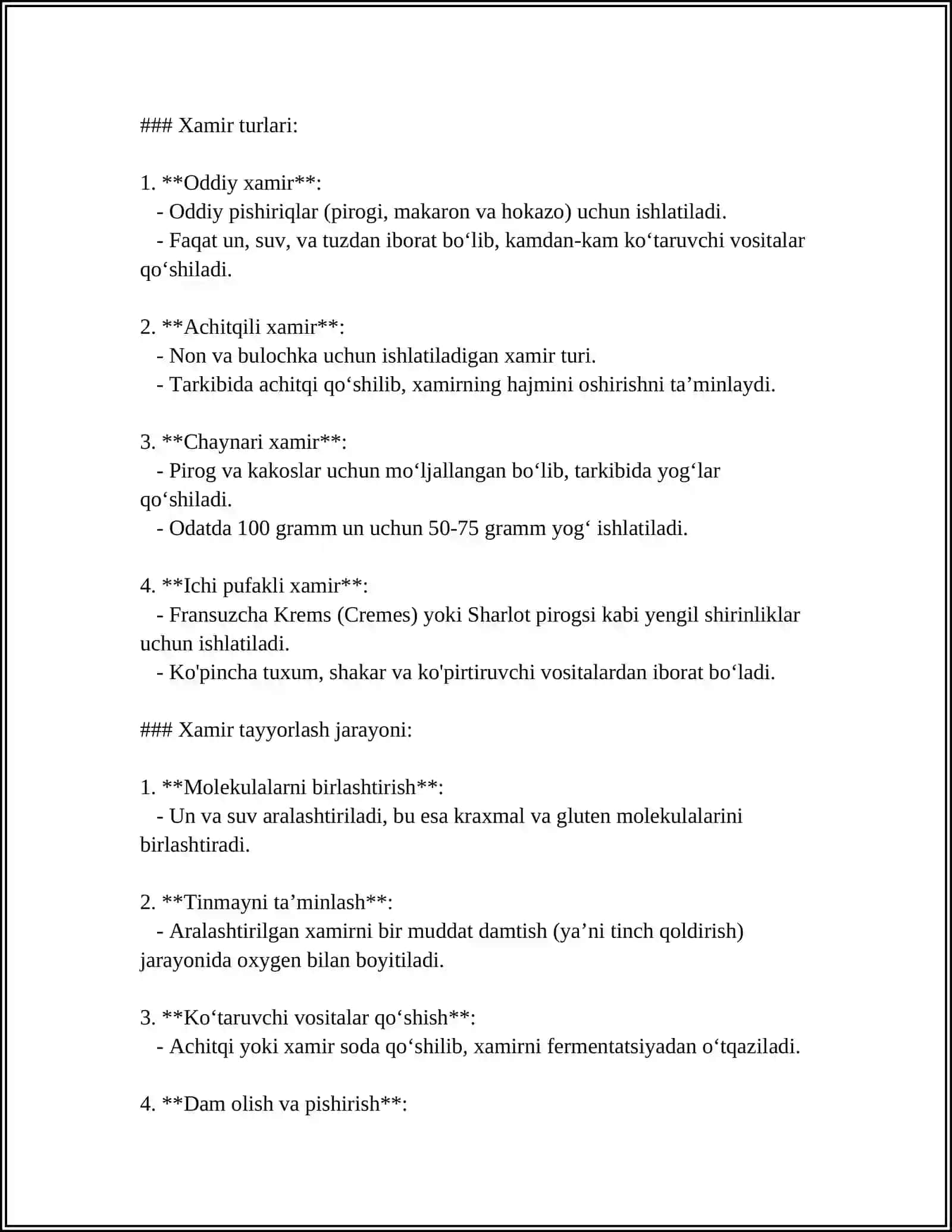 Xamirni tayyorlash 4