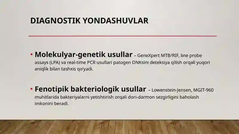 Tuberkulyoz (TB) - MDR va XDR- TB ni Davolash Tamojillari va Usullari 4
