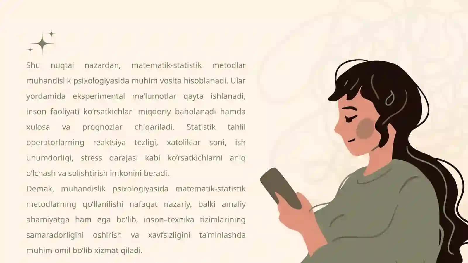 Muhandislik psixologiyasida matematik-statistik metodlarning qo‘llanilish 4