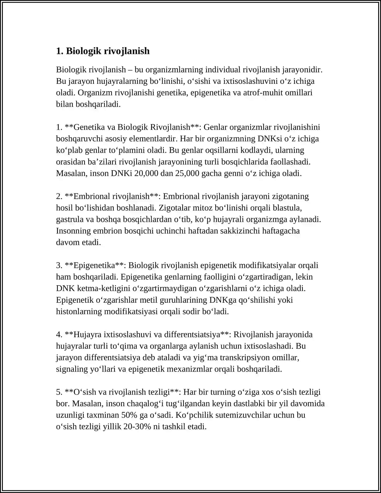 Biologik rivojlanish 4