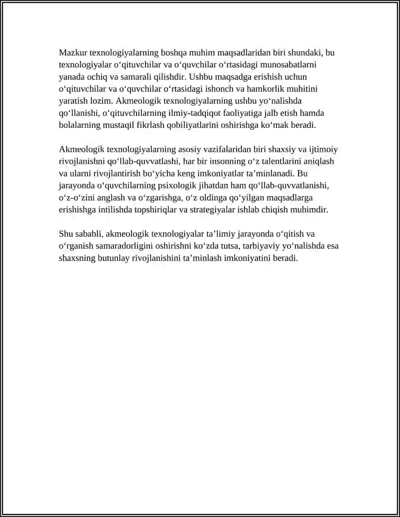 AKMEOLOGIK TEXNOLOGIYALARNING OʻZIGA XOSLIKLARI 4