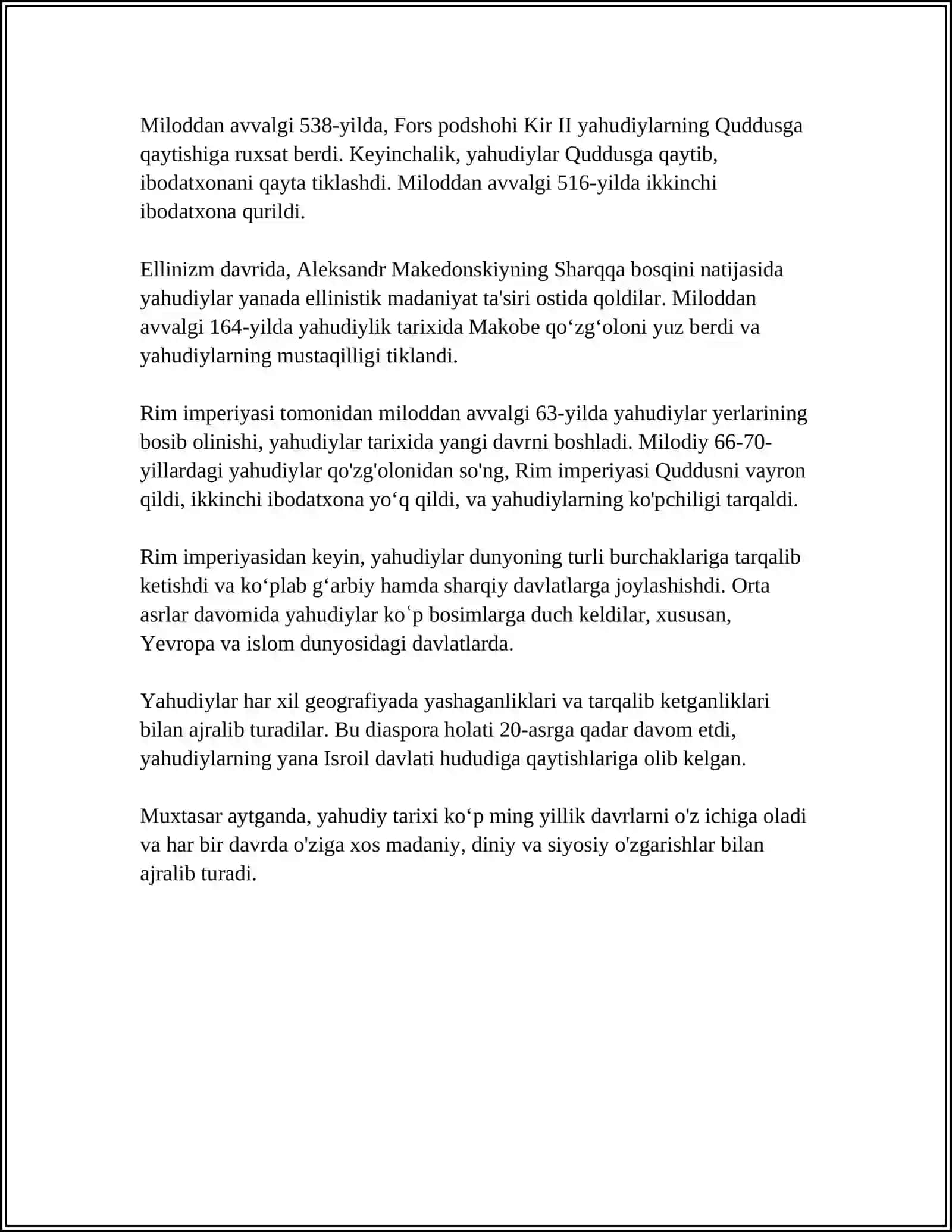 YAHUDIYLIK TA'LIMOTI, AN'ANA VA MAROSIMLARI 4