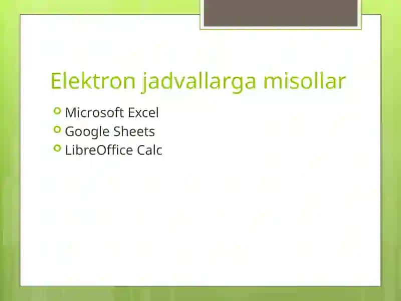 Elektron jadvalni loyihalash 4