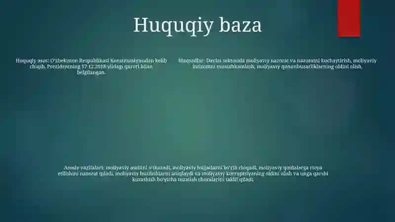 O'zbekiston Respublikasi Moliyaviy Nazorat Agentligi 4