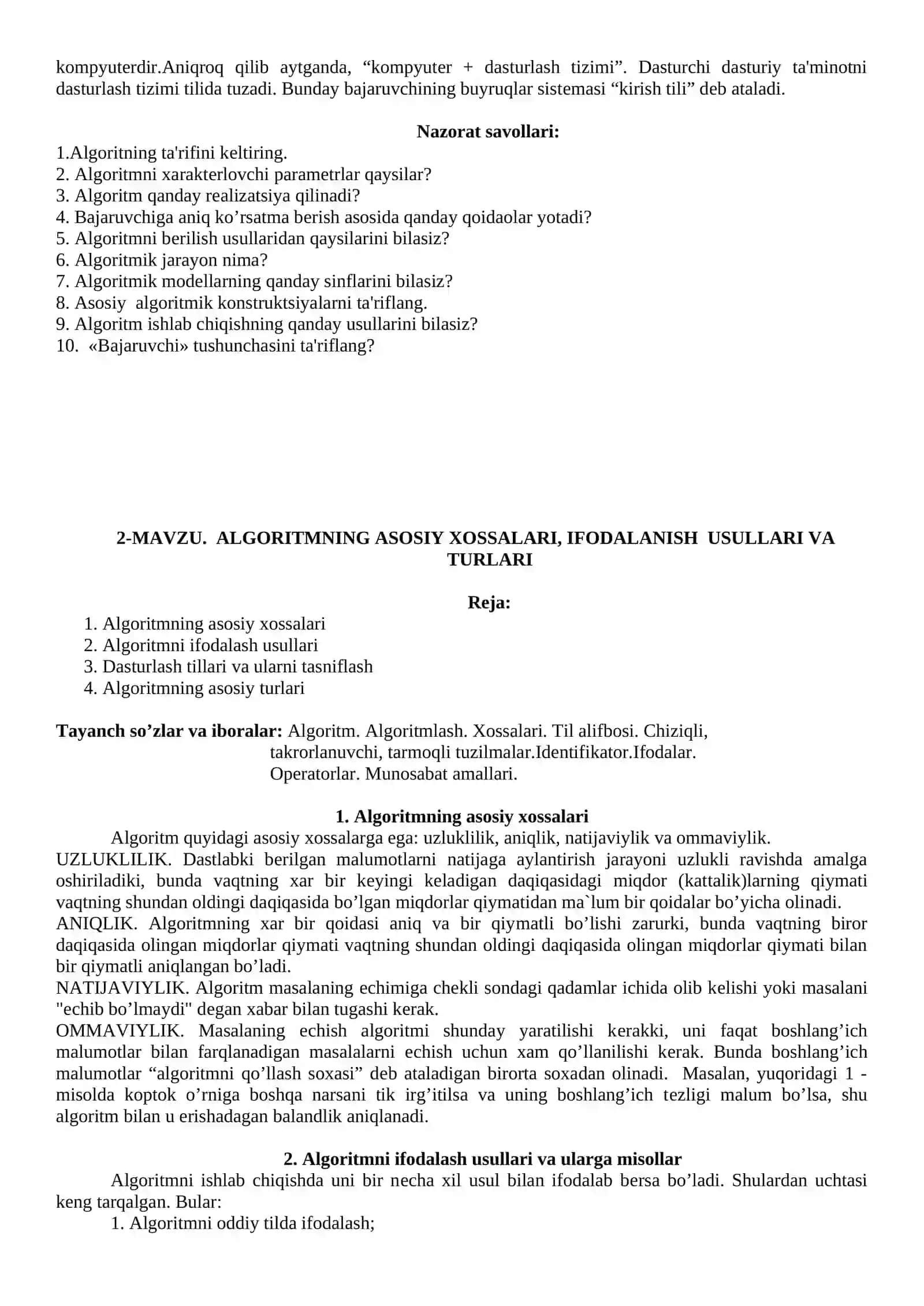INFORMATIKANING ALGORITMIK ASOSLARI 4