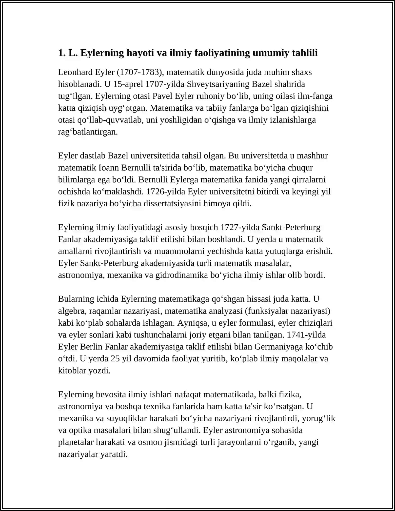 L EYLER, J VENN, R DEKART HAYOTI VA ILMIY FAOLIYATINI O'RGANISH 4