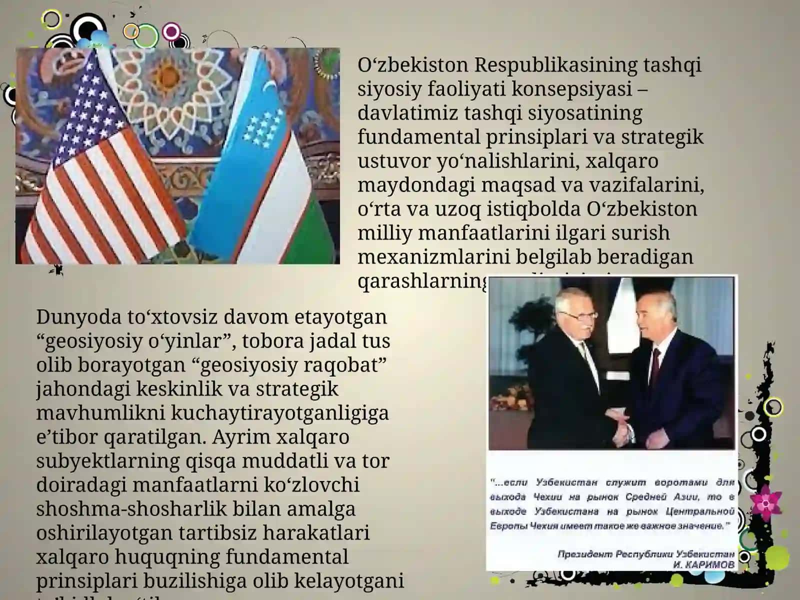 O‘zbekiston Respublikasining tashqi siyosiy faoliyati konsepsiyasi 4