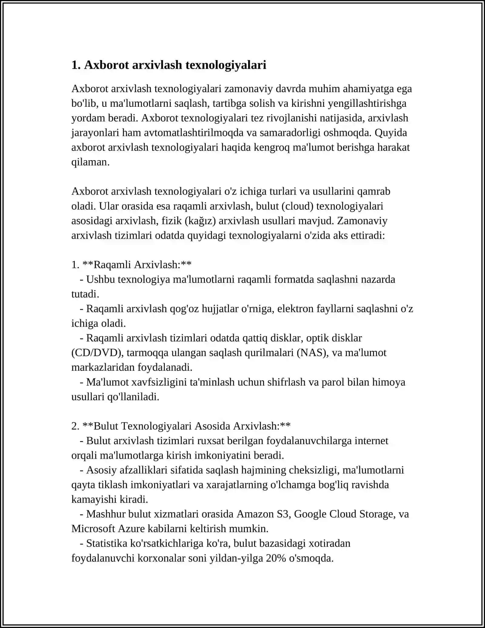 AXBOROTLARNI ARXIVLASH USULLARI. AXBOROT ARXIVLASH DASTURLARI. ARXIVLANGAN AXBOROTLARNI ARXIVDAN CHIQARISH 4